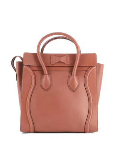 Pre-owned Celine Luggage Bag Smooth Leather Mini Tote Bag In Brown