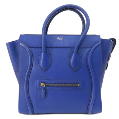 Pre-owned Celine Luggage Blue Leather Tote Bag ()