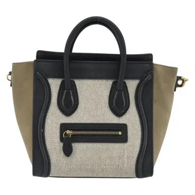 Pre-owned Celine Luggage Canvas And Leather Gray Canvas Tote Bag Bag ()