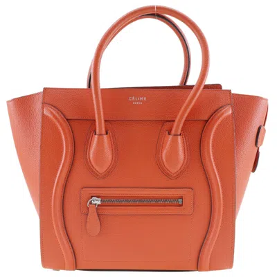 Pre-owned Celine Luggage Leather Handbag () In Orange