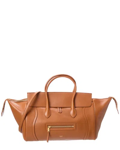 Celine Luggage Leather Tote In Brown