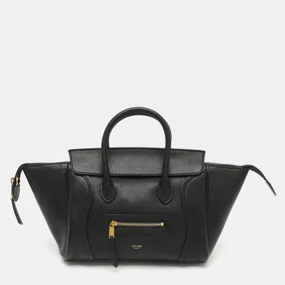 Pre-owned Celine Luggage Little Black Supple Shiny Lambskin Leather Tote