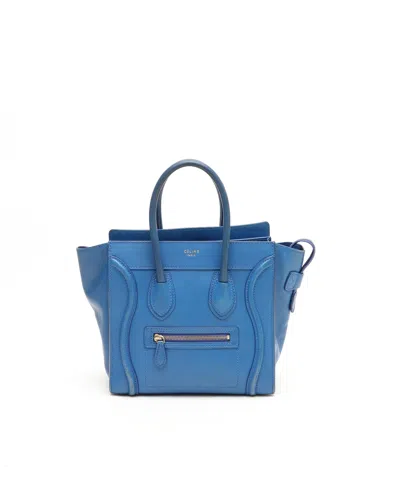 Celine Céline Luggage Micro Bag In Blue