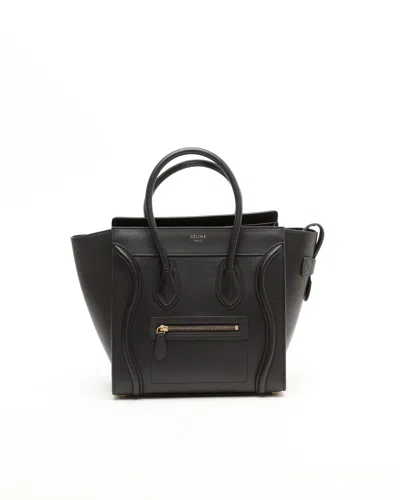 Celine Céline Luggage Micro Bag In Black