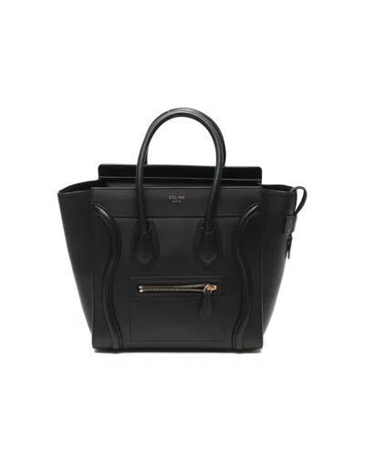 Celine Céline Luggage Micro Bag In Black