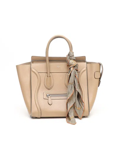 Celine Céline Luggage Micro Bag In Neutral