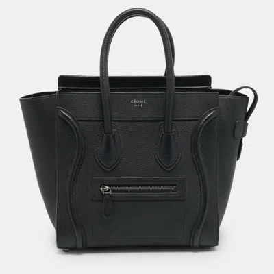 Pre-owned Celine Luggage Micro Black Leather Tote