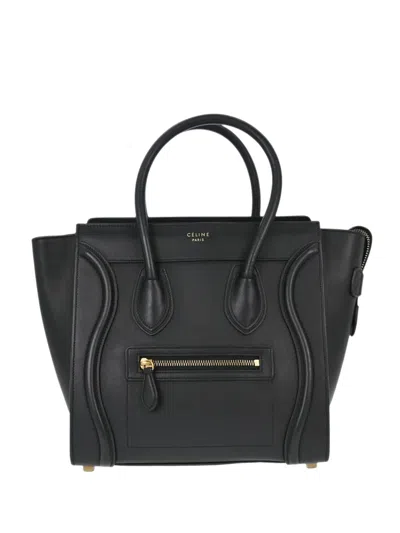Pre-owned Celine Luggage Micro Tote Bag In Black