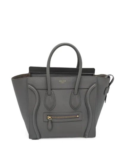 Celine Luggage Micro Tote Bag In Gray