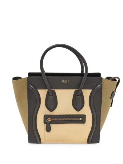 Pre-owned Celine Luggage Micro Tote Bag In Neutral