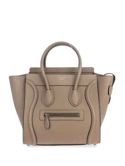 Pre-owned Celine Luggage Micro Tote Bag In Neutrals