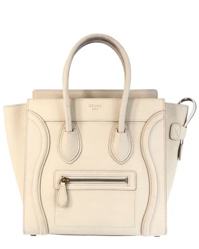 Pre-owned Celine Luggage Micro Tote Ivory (authentic Pre-loved)