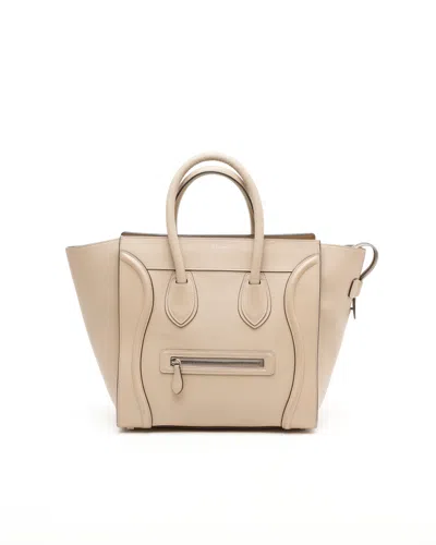 Celine Céline Luggage Mini Bag In Neutral