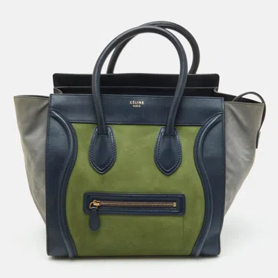 Pre-owned Celine Luggage Mini Multicolor Leather And Nubuck Leather Tote