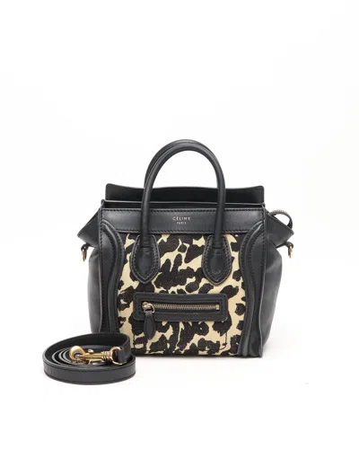 Celine Céline Luggage Nano Bag In Black