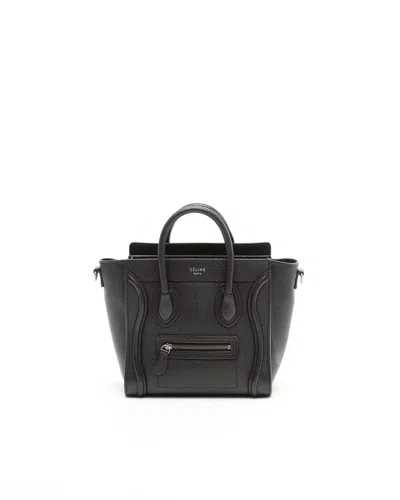 Celine Céline Luggage Nano Bag In Black