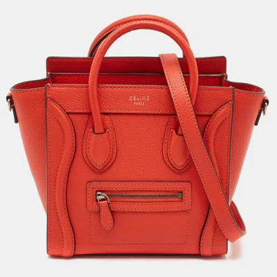 Pre-owned Celine Luggage Nano Red Leather Tote