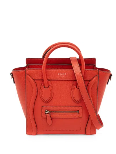 Pre-owned Celine Luggage Nano Tote Bag In Orange
