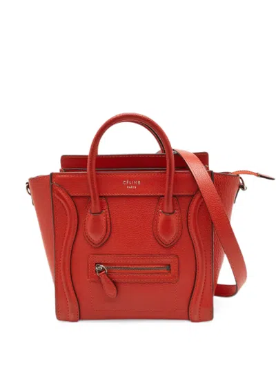 Pre-owned Celine Luggage Nano Tote Bag In Red