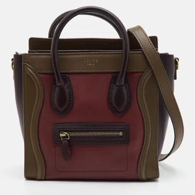 Pre-owned Celine Luggage Nano Tri Color Leather Tote In Multicolor
