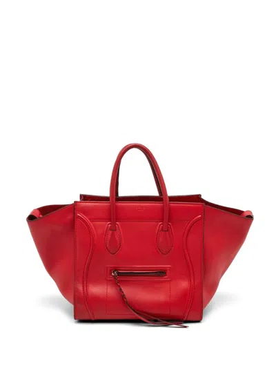 Pre-owned Celine Luggage Phantom Leather Tote Bag In Red