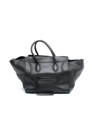 Celine Céline Luggage Phantom Medium Tote Bag In Black