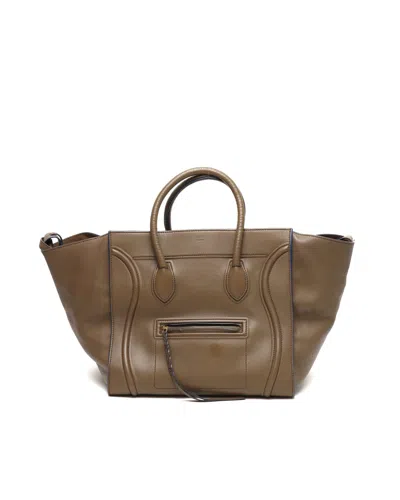 Pre-owned Celine Céline Luggage Phantom Suede Tote Bag In Brown