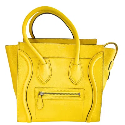 Pre-owned Celine Luggage Pony-style Calfskin Handbag () In Yellow