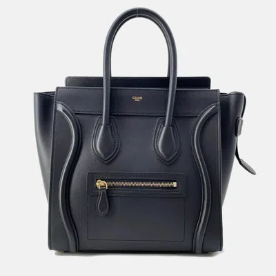Pre-owned Celine Luggage Shopper Black Leather Size Micro