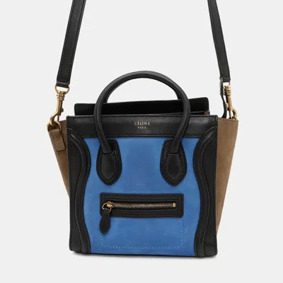 Pre-owned Celine Luggage Shopper Multicolor Suede Leather Nano