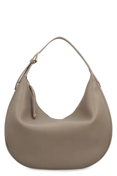 Celine Lulu Large Leather Hobo Bag In Gray