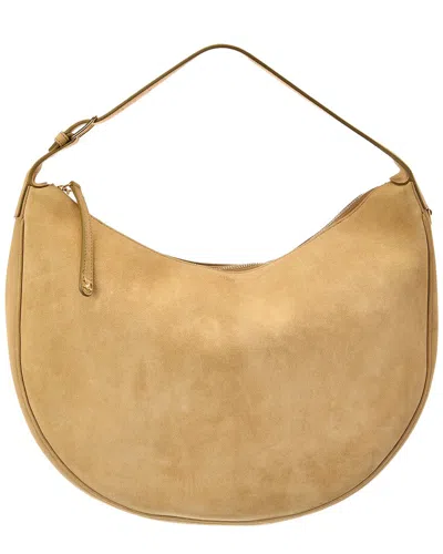 Celine Lulu Large Suede Hobo Bag In Brown