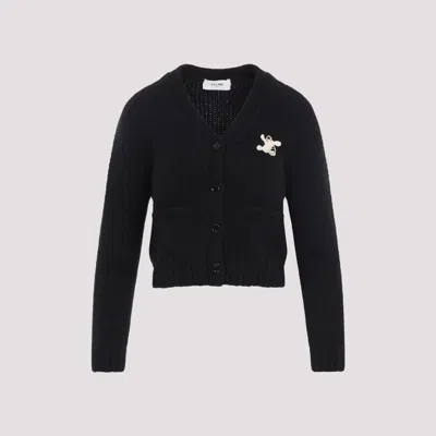 Celine Luxurious Cashmere And Silk Blend Cardigan In Black