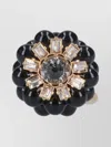 Celine Luxurious Ring With Central Gemstone And Gold Band