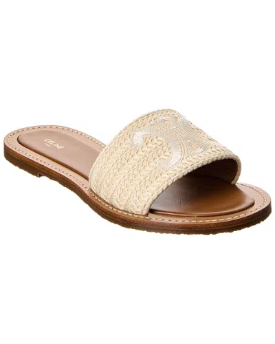 Celine Lympia Canvas Sandal In Neutral