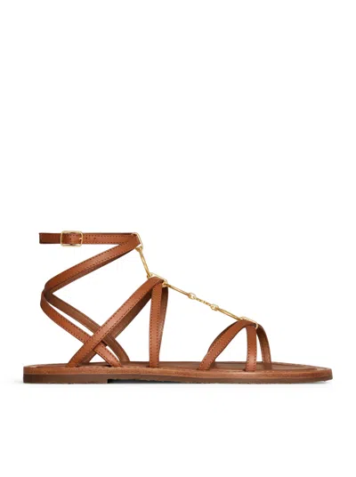 Celine Lympia Jewel Sandal In Brown