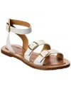 Celine Lympia Leather Sandal In White