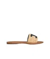 Celine Lympia Mule In Raffia In Brown