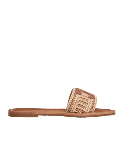 Celine Lympia Slippers In Brown