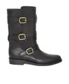 Celine Lyra Buckle Short Boots In Black