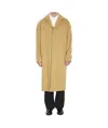 Celine Mac Coat In Wool Cloth In Neutral