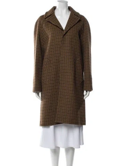 Pre-owned Celine Mac Wool Coat W/ Tags In Brown