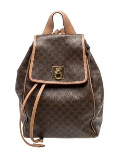 Pre-owned Celine Macadam Backpack In Brown