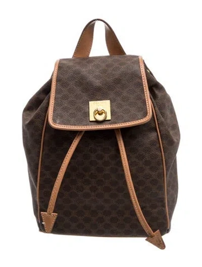Pre-owned Celine Macadam Backpack In Brown