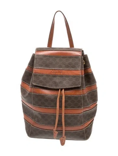 Pre-owned Celine Macadam Backpack In Brown