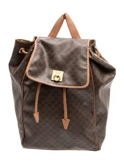Pre-owned Celine Macadam Backpack In Brown