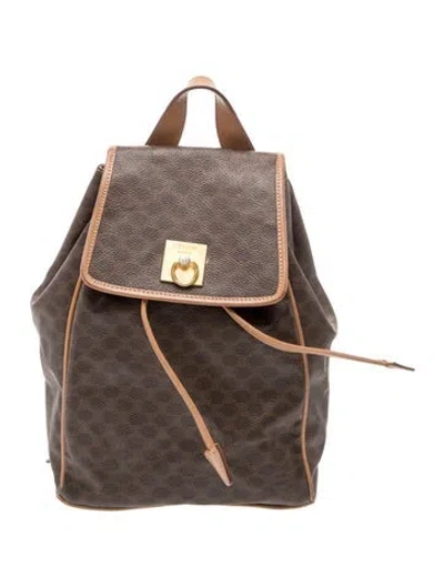 Pre-owned Celine Macadam Backpack Mini Vintage In Brown