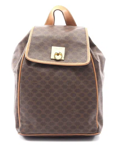 Celine Macadam Backpack Pvc Leather (authentic Pre-loved) In Brown