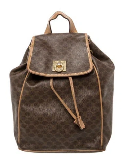 Pre-owned Celine Macadam Backpack Vintage In Brown