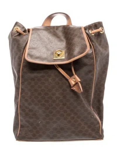 Pre-owned Celine Macadam Backpack Vintage In Brown